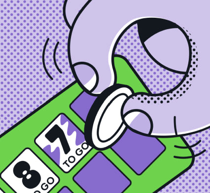 A square being scratched off a Lift Ticket after a workout